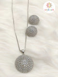 Modern CZ Pendant Set