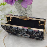 Hand Clutch with Sequin Work - Black